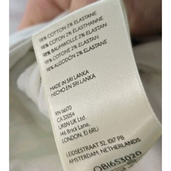 Anthropologie Pants Womens 4 White High Rise Crop Capri Trouser Stretch Maeve - Picture 11 of 13